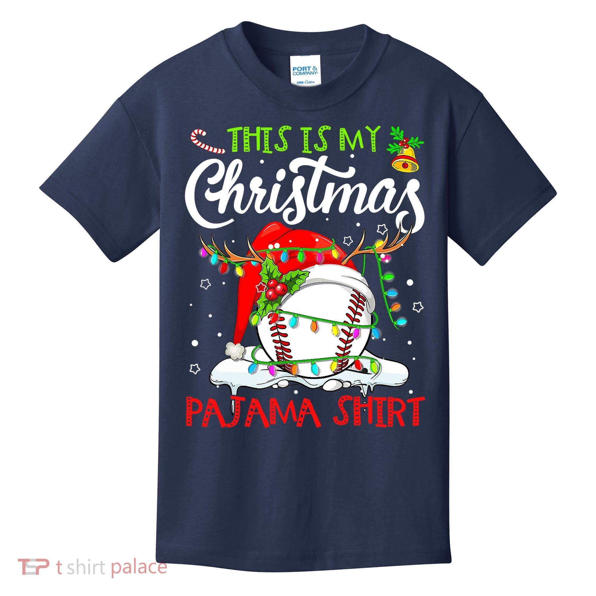 This Is My Christmas Baseball Pajama For Boys Kids T-Shirt