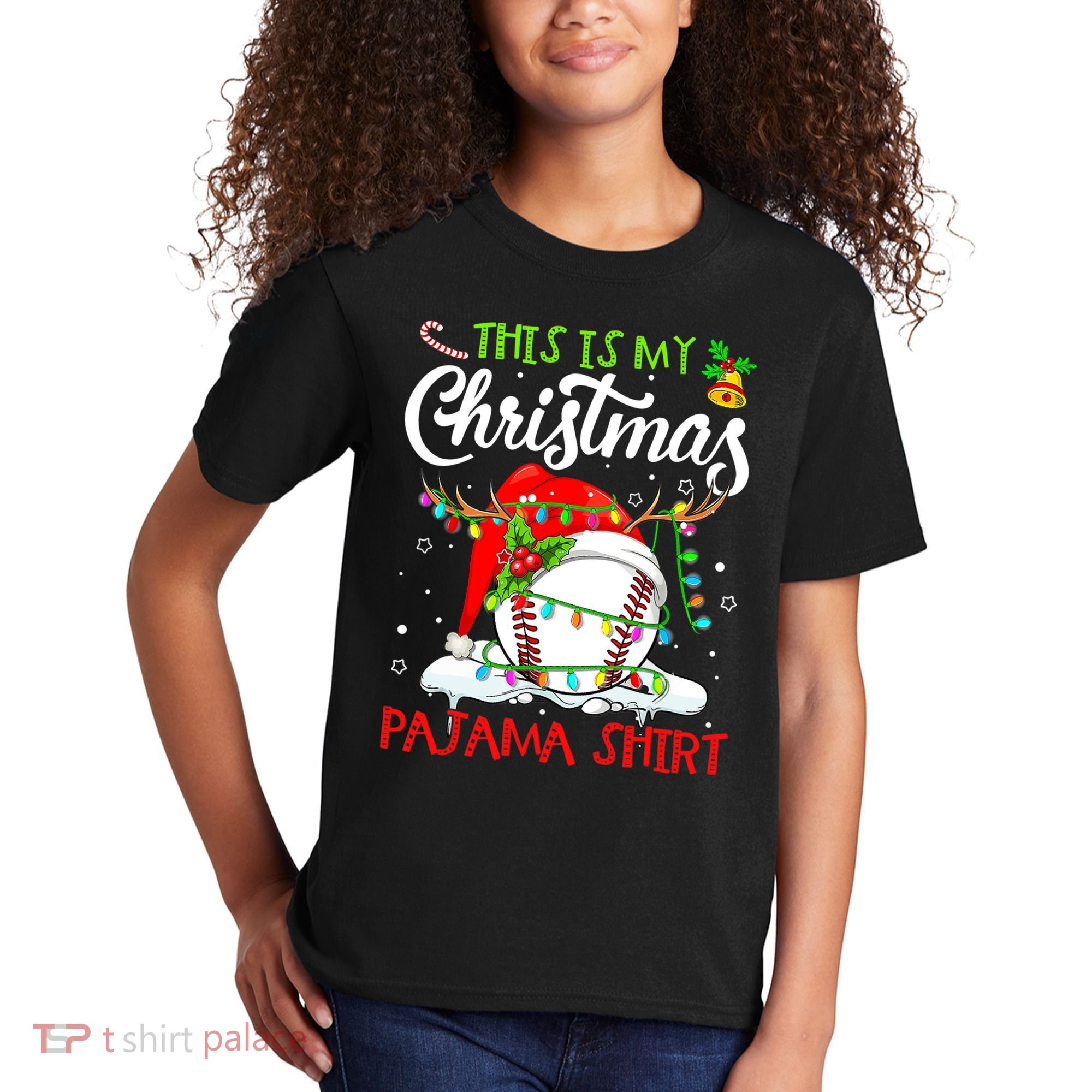 This Is My Christmas Baseball Pajama For Boys Kids T-Shirt