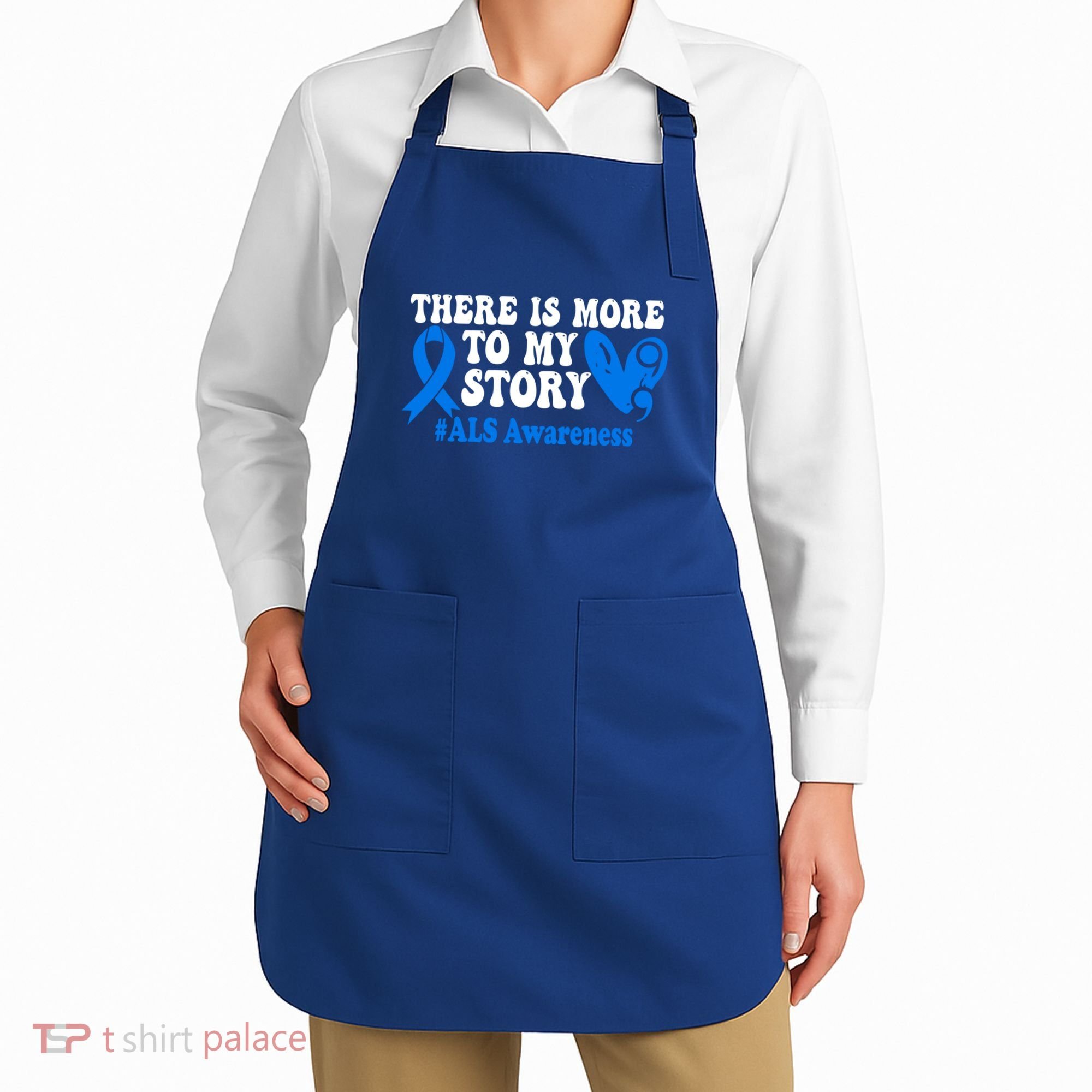 There Is More To My Story Blue Ribbon Als Awareness Month Gift Apron