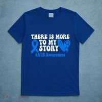 There Is More To My Story Blue Ribbon Als Awareness Month Gift T-Shirt thumb 5