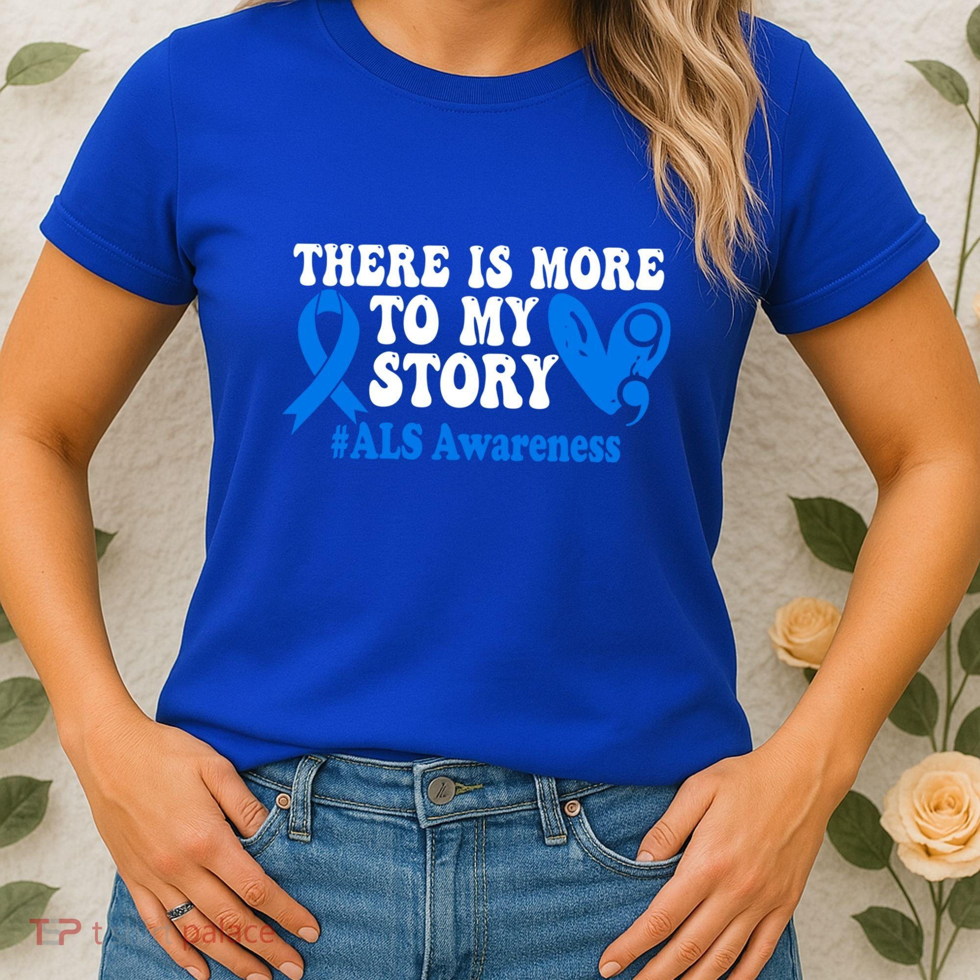 There Is More To My Story Blue Ribbon Als Awareness Month Gift Women's T-Shirt