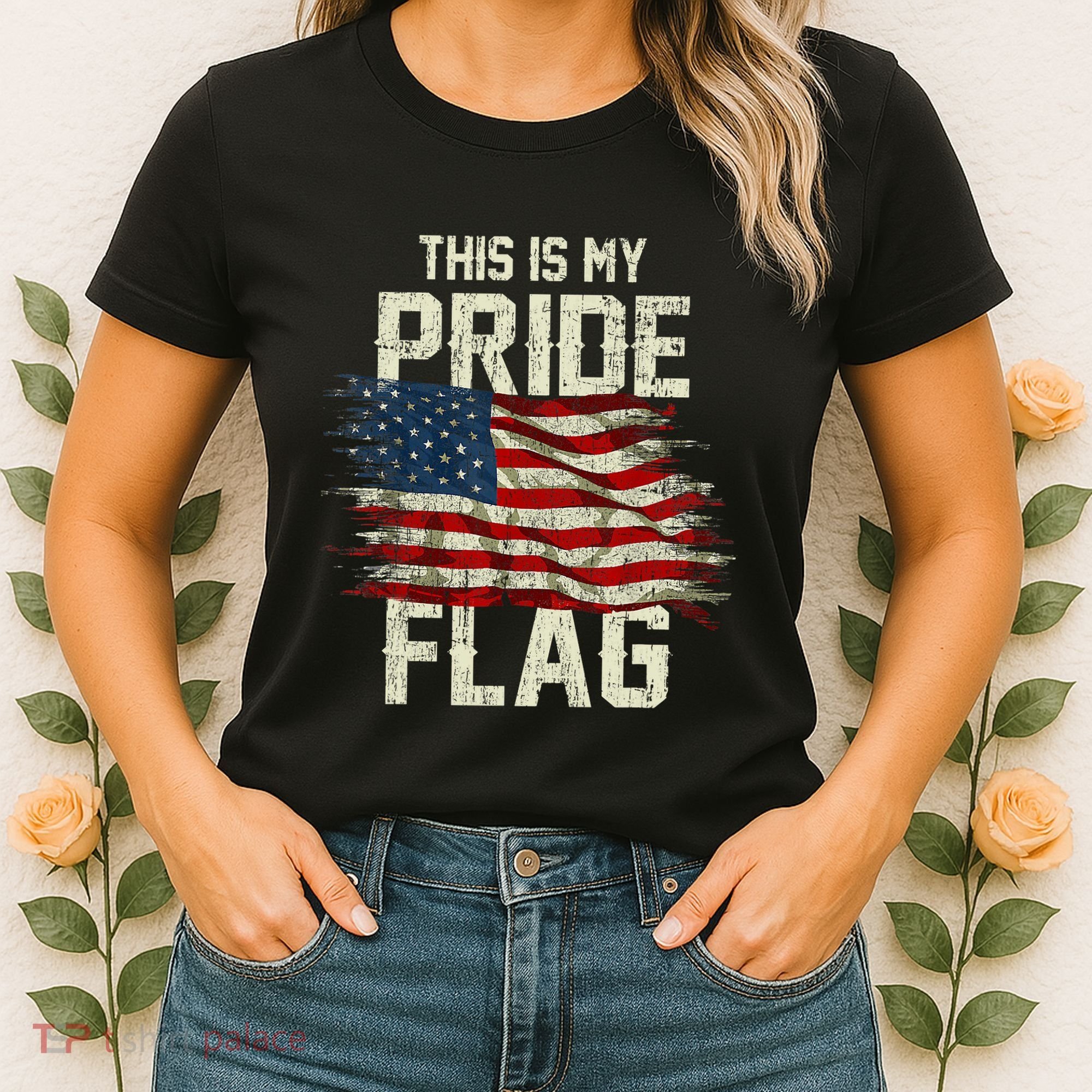 This Is My Pride Flag USA American 4th Of July Patriotic Women's T-Shirt
