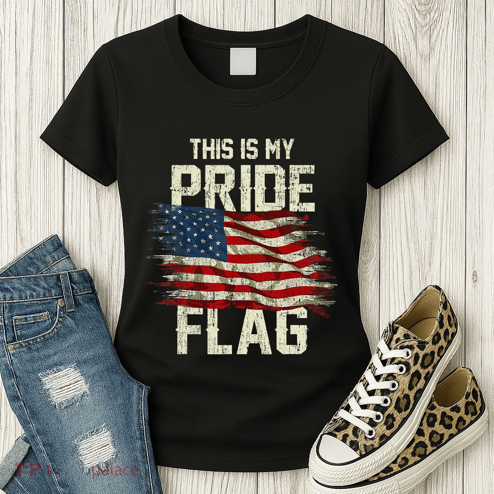 This Is My Pride Flag USA American 4th Of July Patriotic Women's T-Shirt