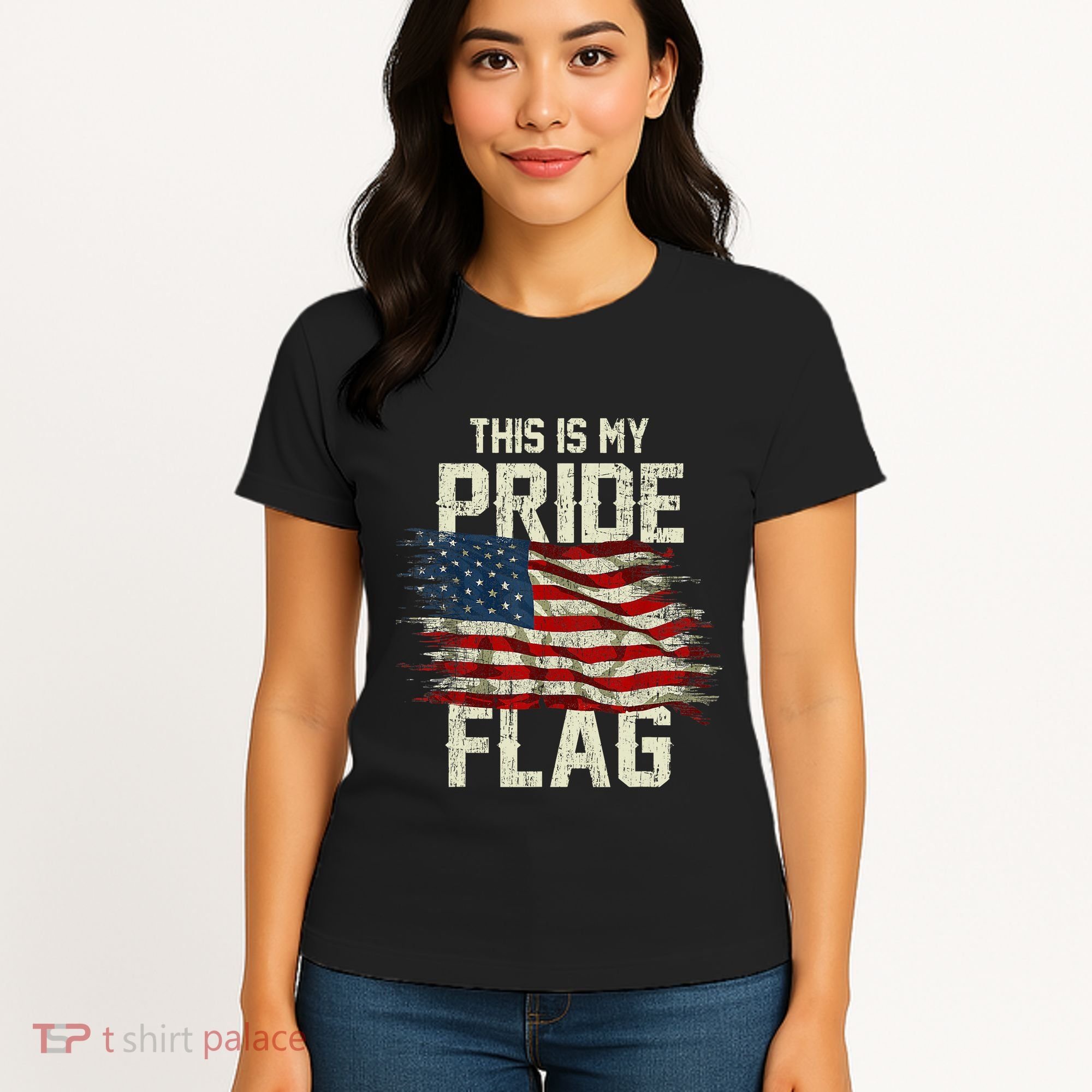 This Is My Pride Flag USA American 4th Of July Patriotic Women's T-Shirt