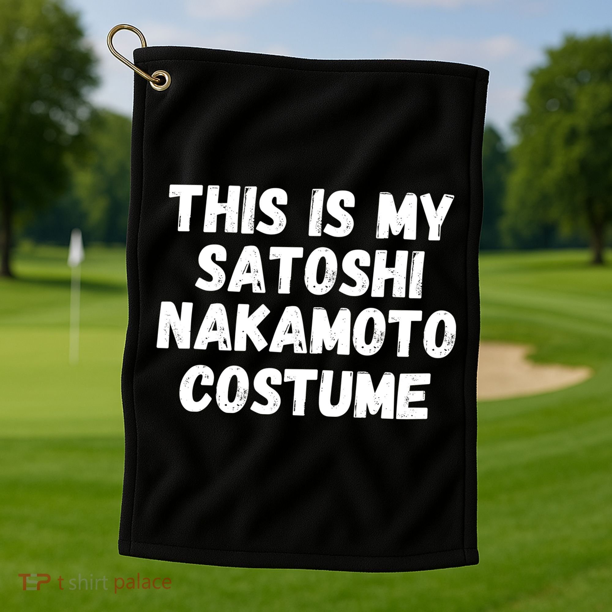 This Is My Satoshi Costume, Satoshi Nakamoto, Bitcoin, Cryptocurrency Golf Towel
