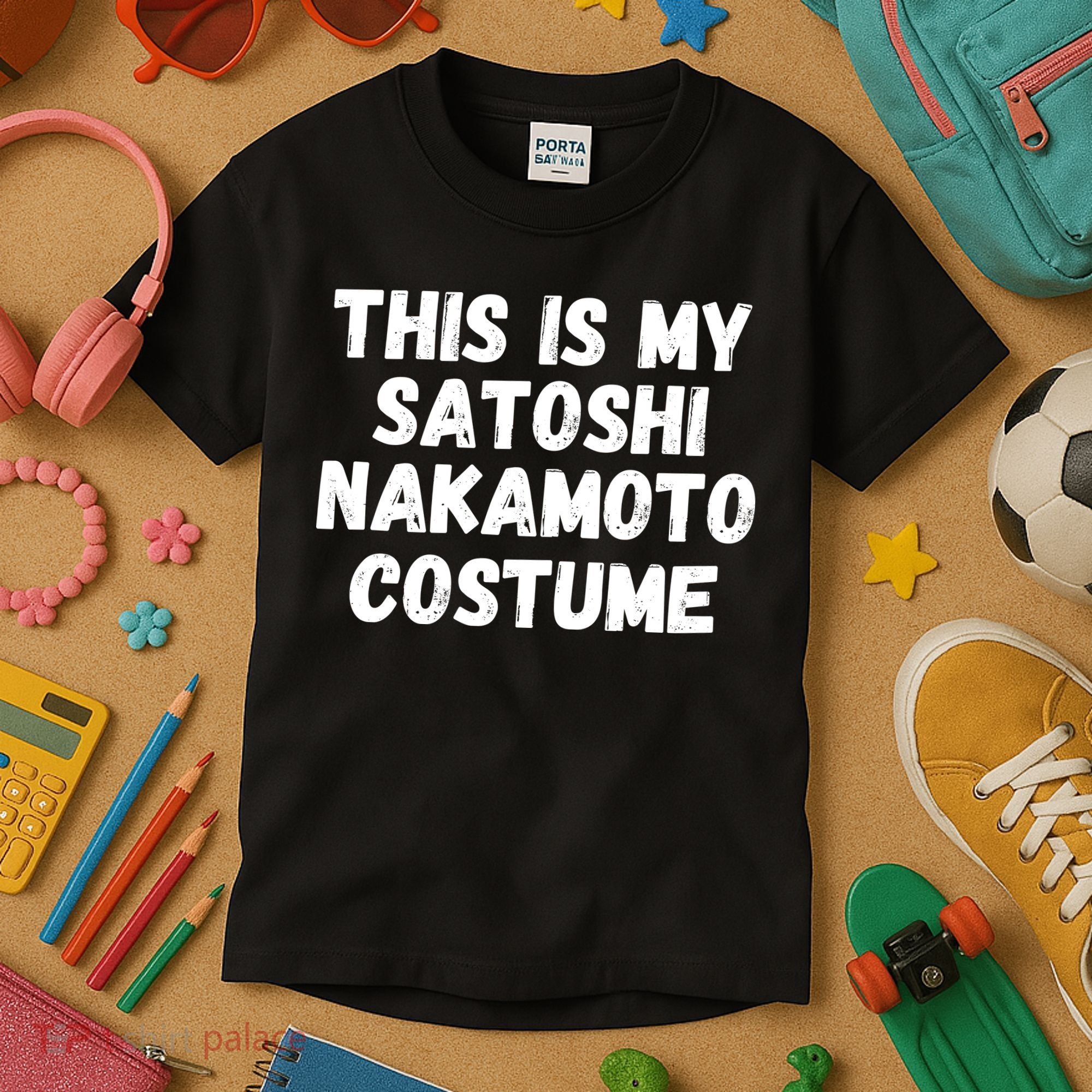 This Is My Satoshi Costume, Satoshi Nakamoto, Bitcoin, Cryptocurrency Kids T-Shirt