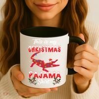 This Is My Alligator Christmas Pajamas Xmas Lights Family Gift Coffee Mug thumb 3
