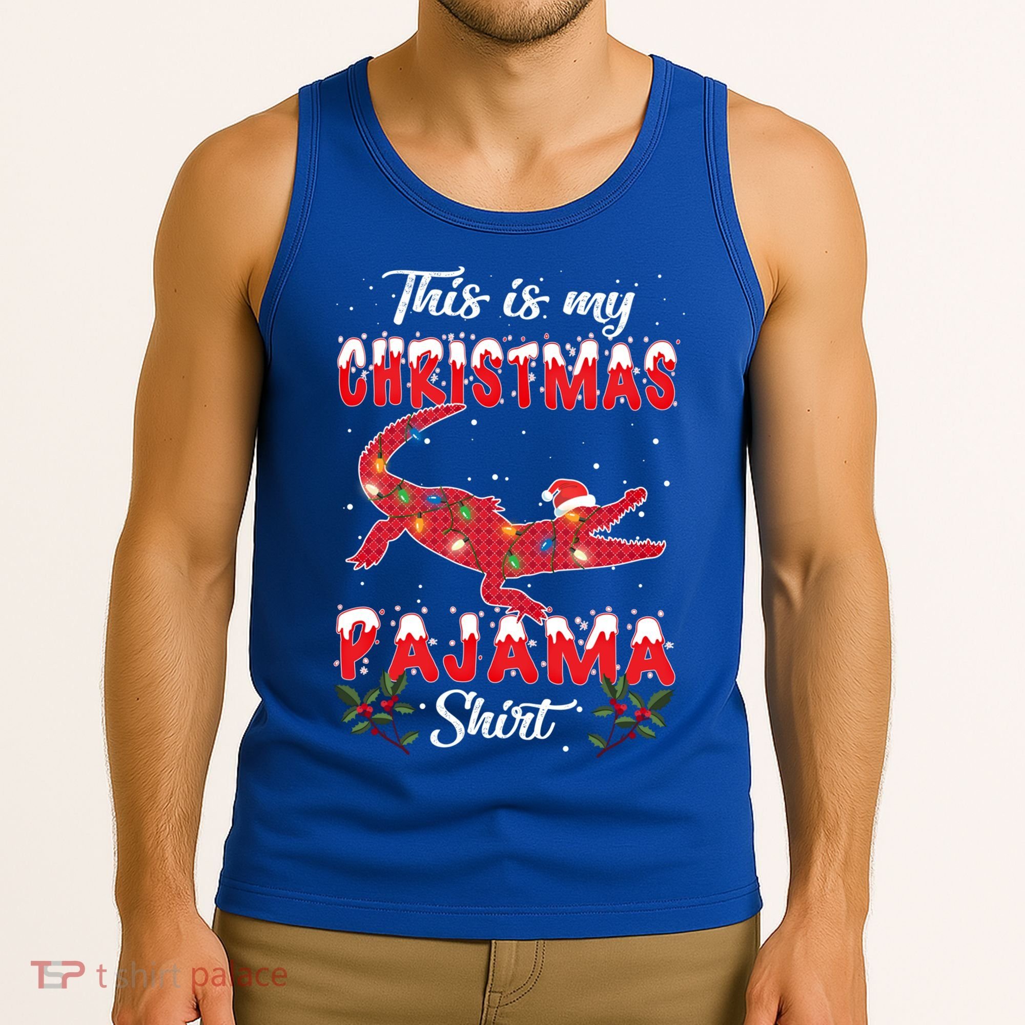 This Is My Alligator Christmas Pajamas Xmas Lights Family Gift Tank Top