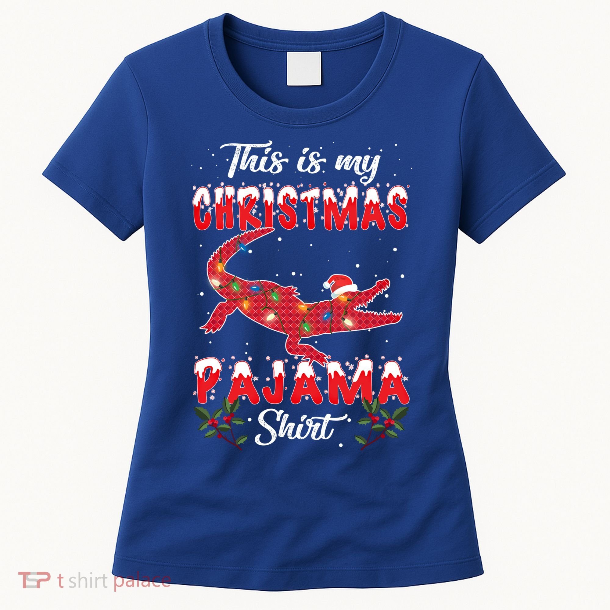 This Is My Alligator Christmas Pajamas Xmas Lights Family Gift Women's T-Shirt
