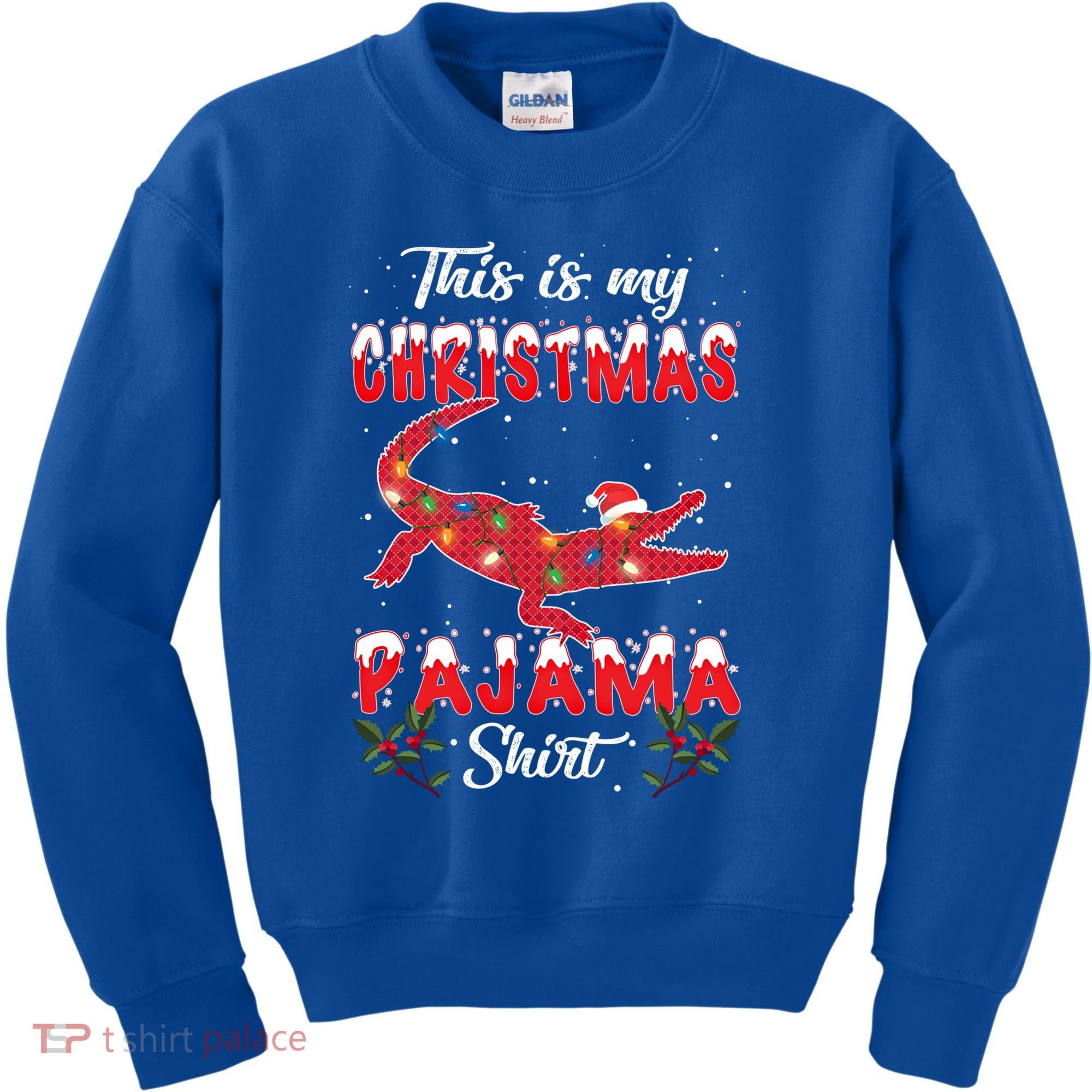 This Is My Alligator Christmas Pajamas Xmas Lights Family Gift Kids Sweatshirt