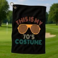 This Is My 70s Costume Retro 80s 90s Party Golf Towel thumb 1
