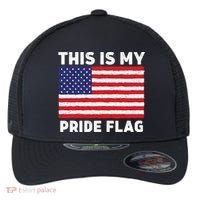 This Is My Pride Flag USA American Flag Flexfit Unipanel Trucker Cap thumb 0
