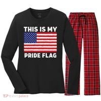 This Is My Pride Flag USA American Flag Women's Long Sleeve Flannel Pajama Set  thumb 0