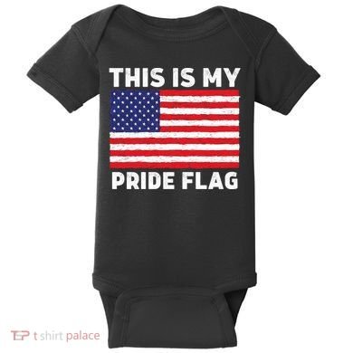 This Is My Pride Flag USA American Flag Baby Bodysuit