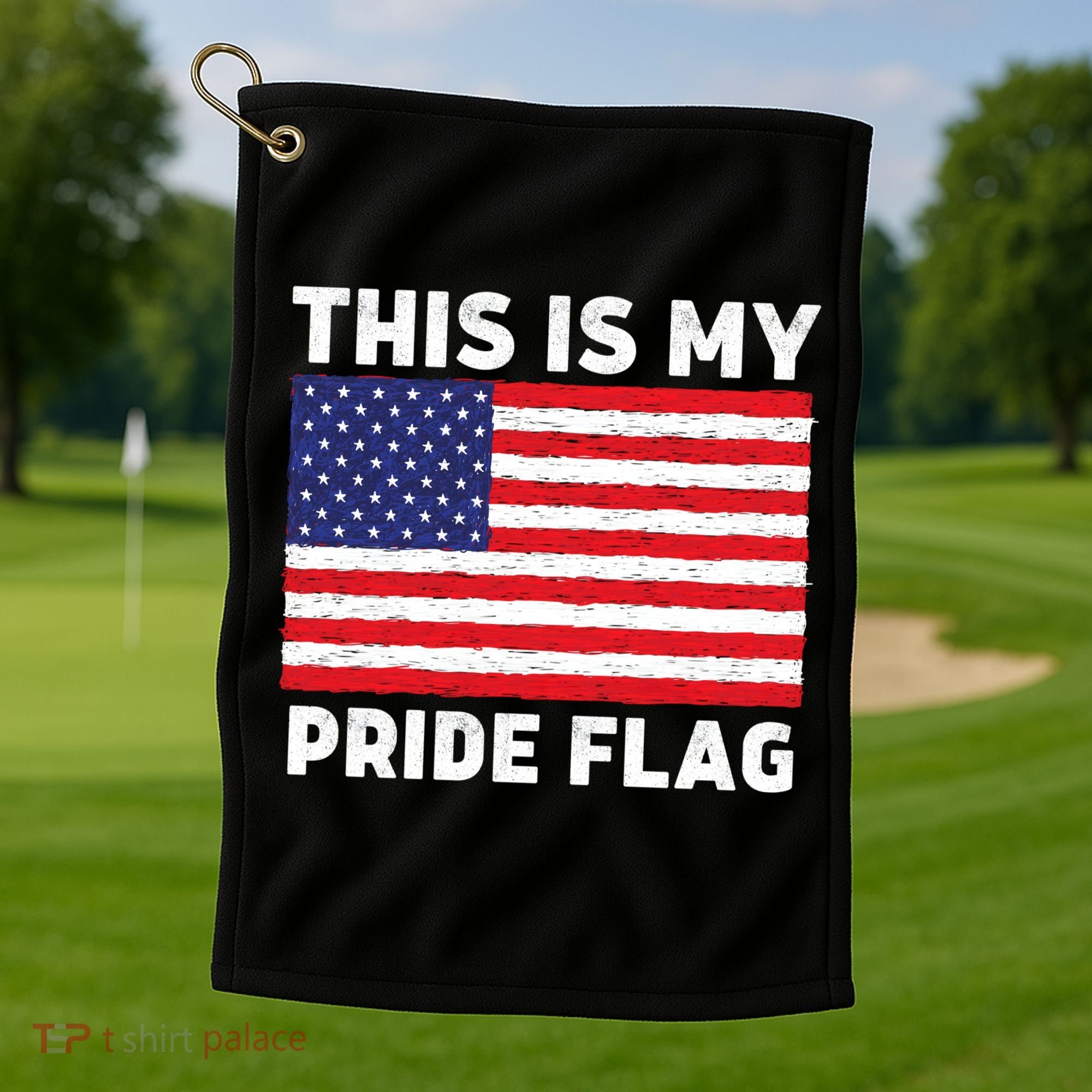 This Is My Pride Flag USA American Flag Golf Towel