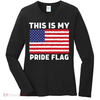 This Is My Pride Flag USA American Flag Women's Long Sleeve Shirt