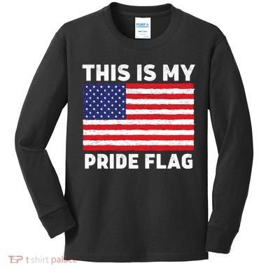This Is My Pride Flag USA American Flag Kids Long Sleeve Shirt