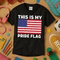 This Is My Pride Flag USA American Flag Kids T-Shirt thumb 3