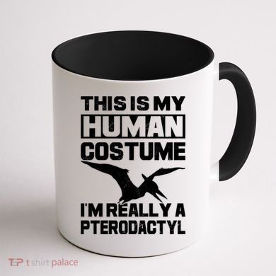 This Is My Hu I'm Really A Pterodactyl Halloween Dinosaur Gift Coffee Mug back