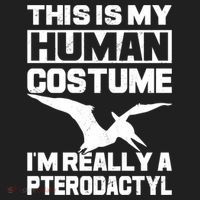 This Is My Hu I'm Really A Pterodactyl Halloween Dinosaur Gift Golf Towel thumb 3