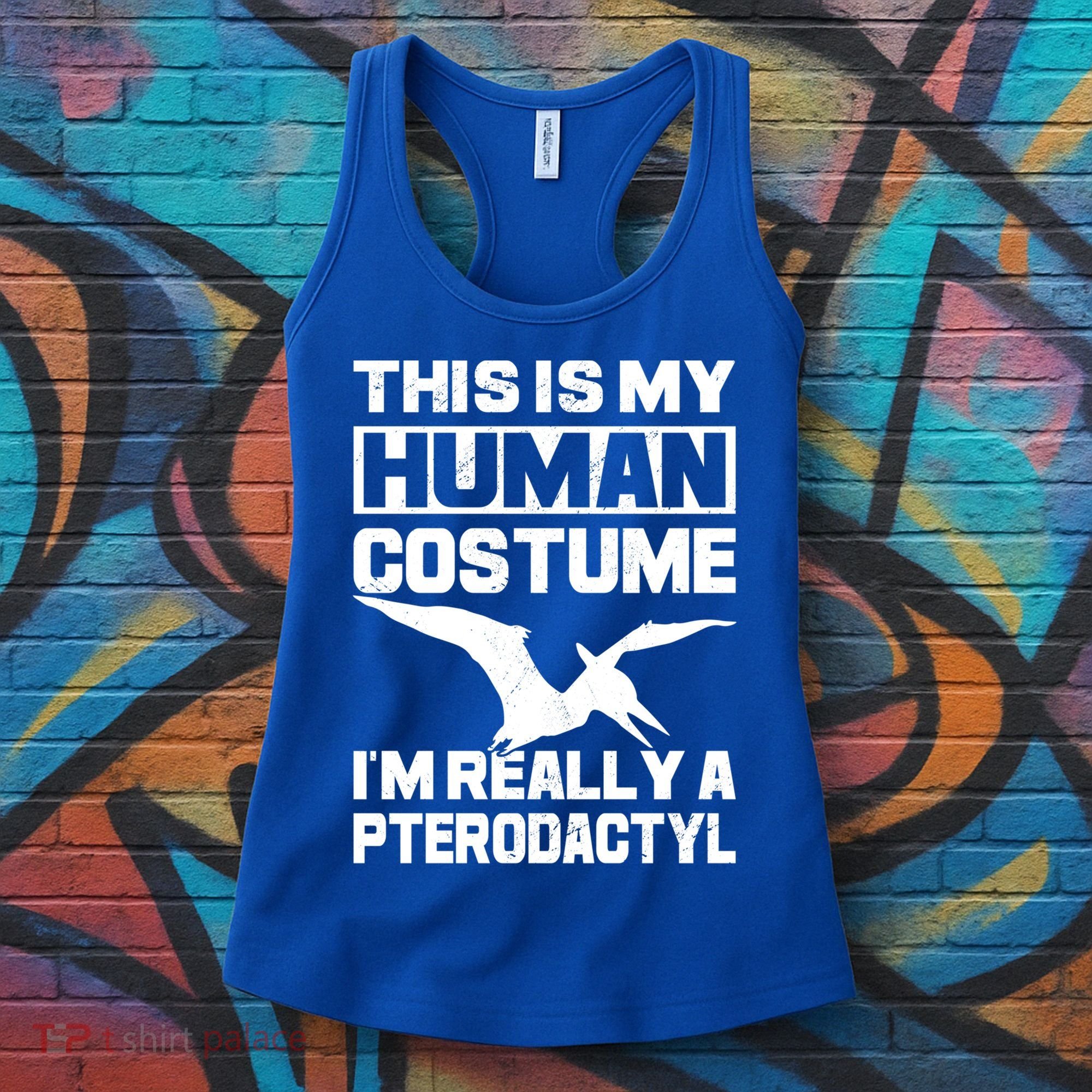 This Is My Hu I'm Really A Pterodactyl Halloween Dinosaur Gift Women's Tank Top