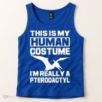 This Is My Hu I'm Really A Pterodactyl Halloween Dinosaur Gift Tank Top thumb 2