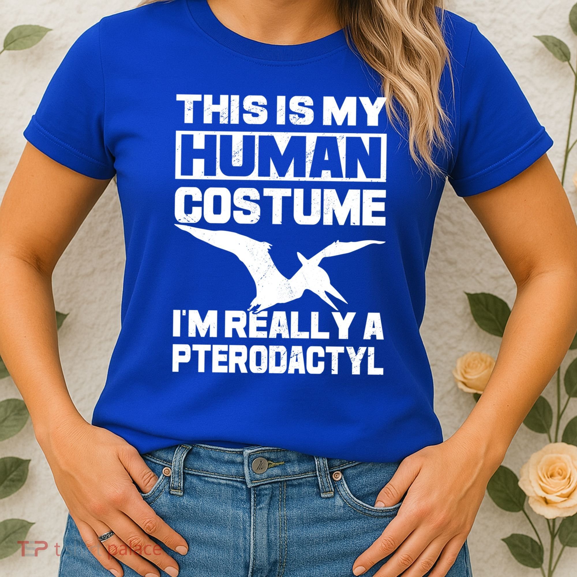 This Is My Hu I'm Really A Pterodactyl Halloween Dinosaur Gift Women's T-Shirt