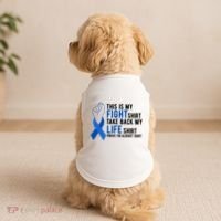 This Is My Fight Colon Cancer Awareness Doggie Tank thumb 2