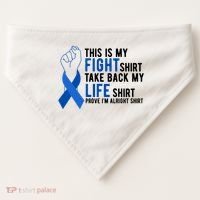 This Is My Fight Colon Cancer Awareness USA-Made Doggie Bandana thumb 0