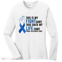 This Is My Fight Colon Cancer Awareness Women's Long Sleeve Shirt thumb 0