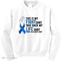 This Is My Fight Colon Cancer Awareness Kids Sweatshirt thumb 0