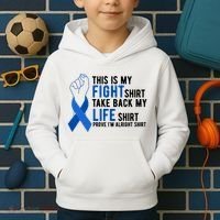 This Is My Fight Colon Cancer Awareness Kids Hoodie thumb 2