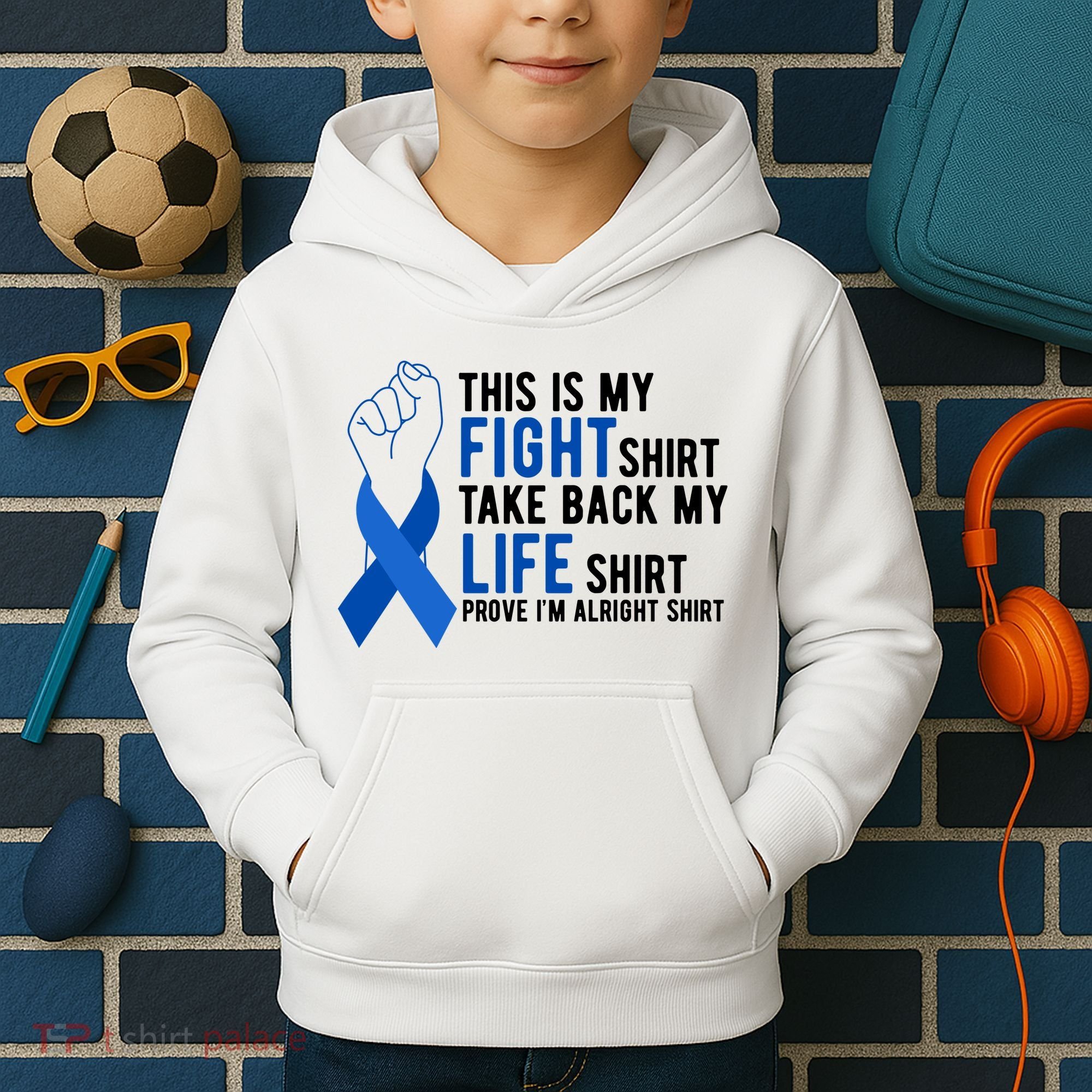 This Is My Fight Colon Cancer Awareness Kids Hoodie
