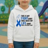 This Is My Fight Colon Cancer Awareness Kids Hoodie thumb 3