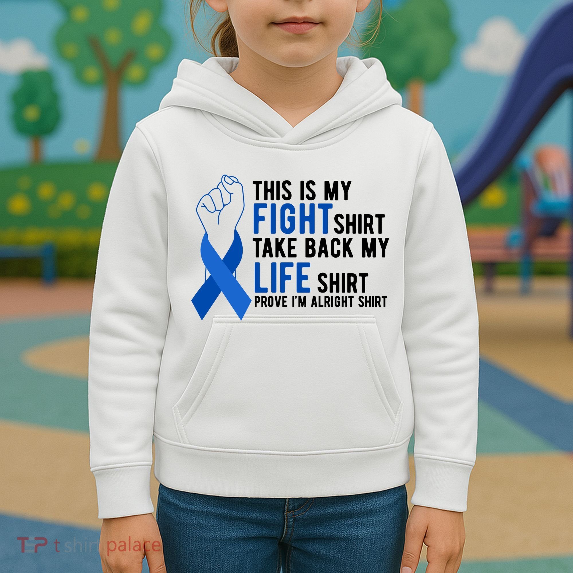 This Is My Fight Colon Cancer Awareness Kids Hoodie