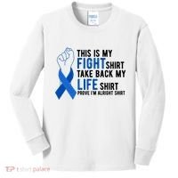This Is My Fight Colon Cancer Awareness Kids Long Sleeve Shirt thumb 0