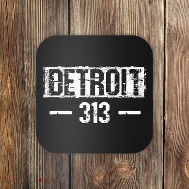 This Is My Detroit 313 Michigan Distressed Coaster