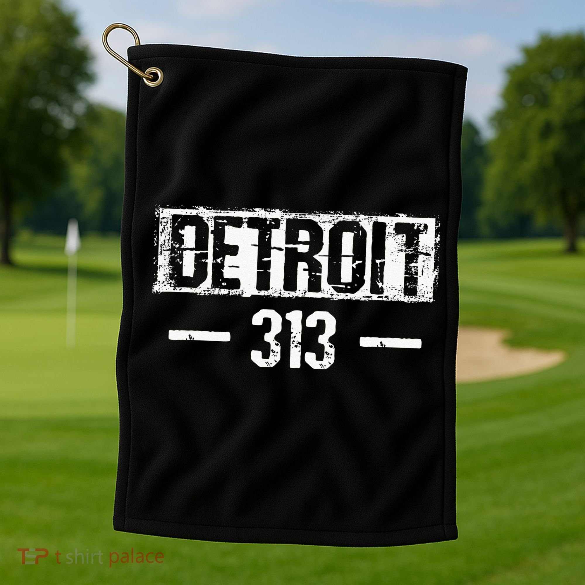 This Is My Detroit 313 Michigan Distressed Golf Towel