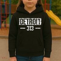 This Is My Detroit 313 Michigan Distressed Kids Hoodie thumb 3