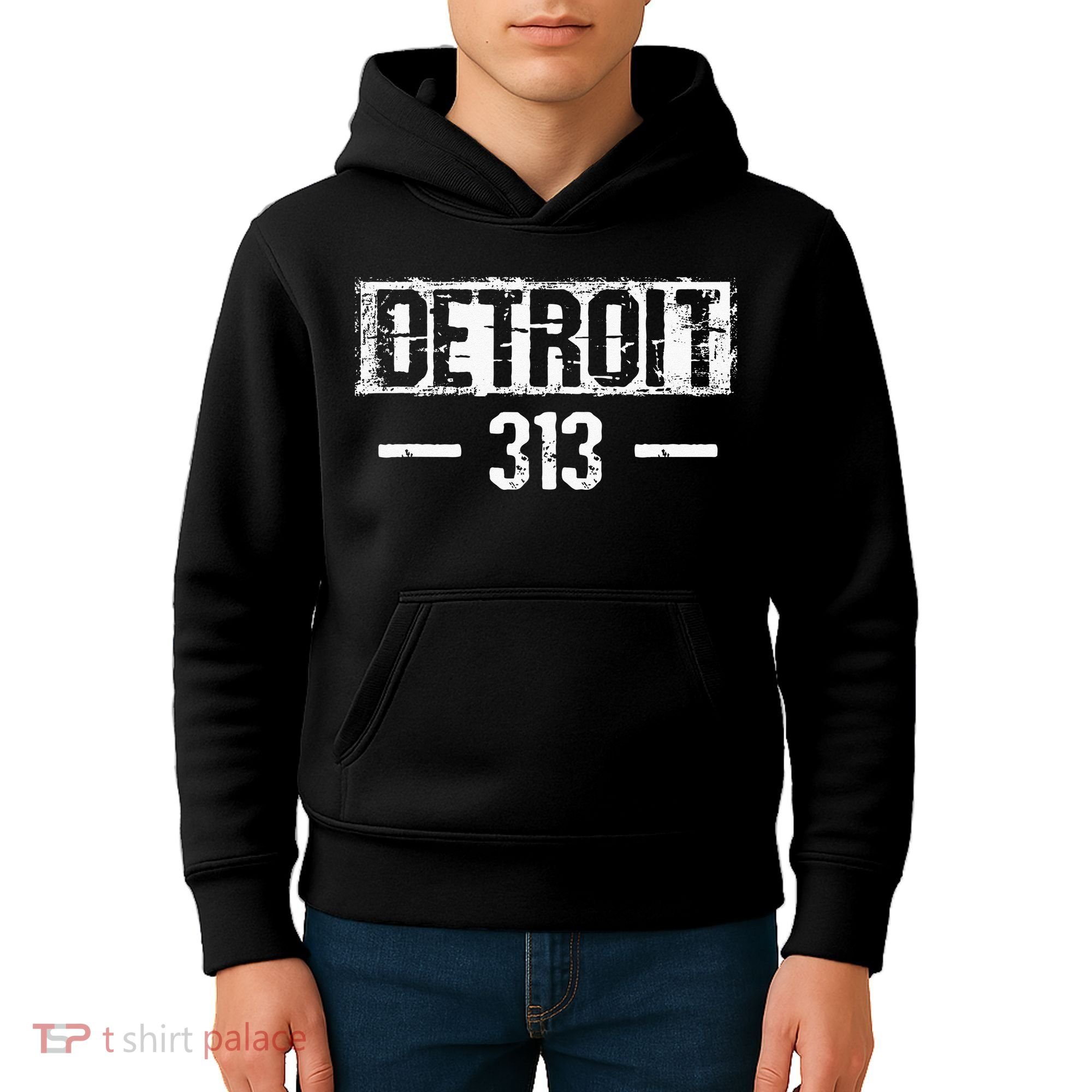 This Is My Detroit 313 Michigan Distressed Kids Hoodie