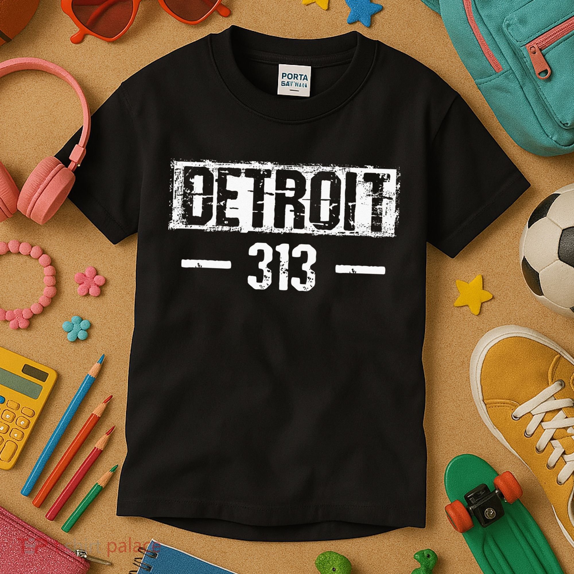 This Is My Detroit 313 Michigan Distressed Kids T-Shirt