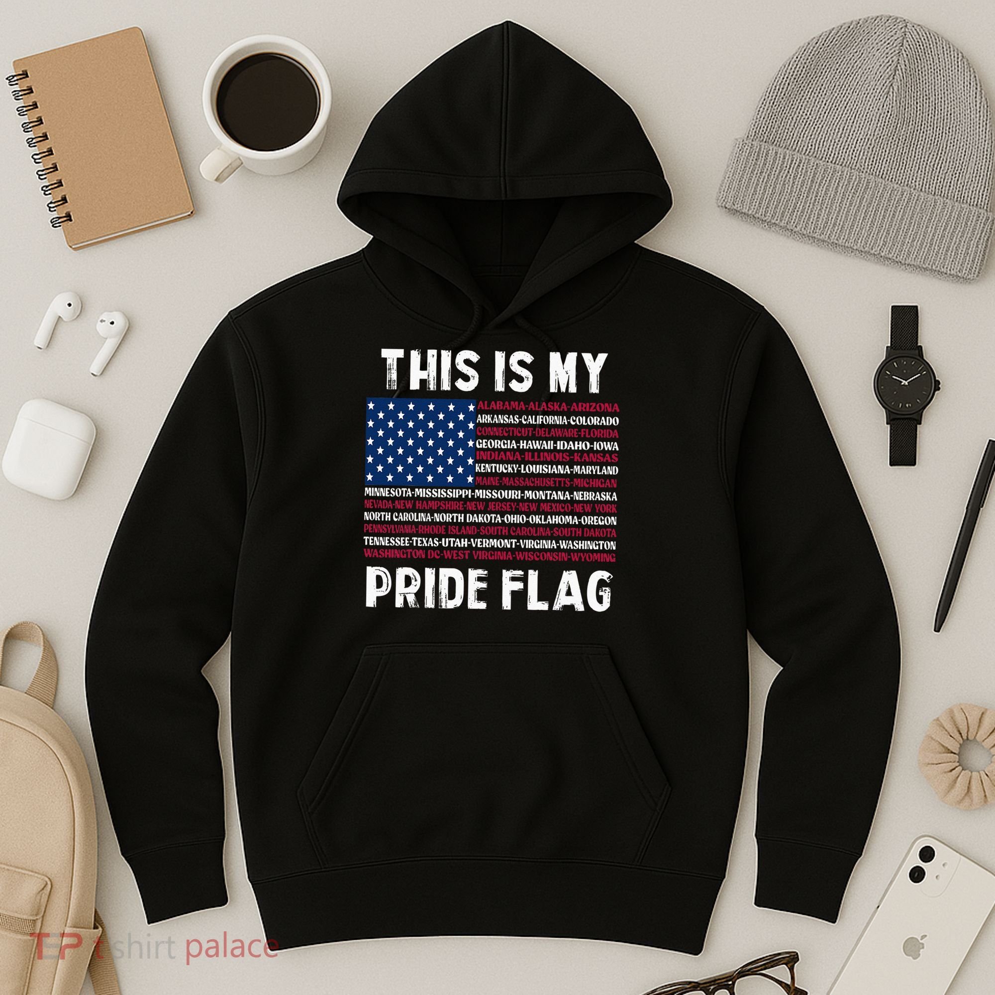 This Is My Pride Flag USA US Flag Patriotic Hoodie