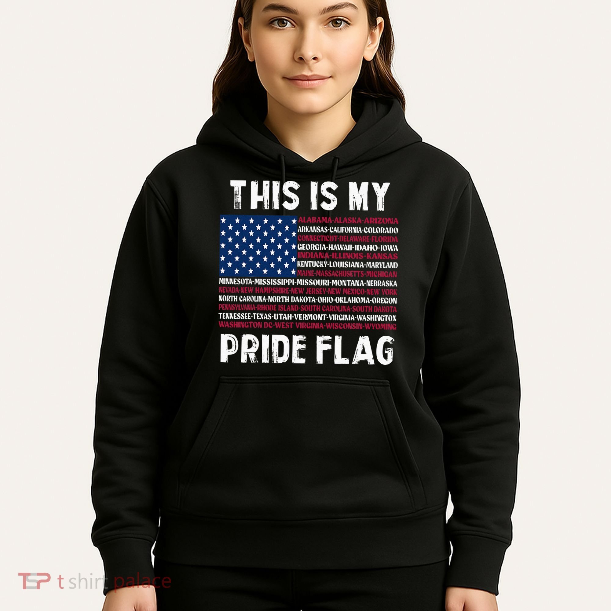This Is My Pride Flag USA US Flag Patriotic Hoodie