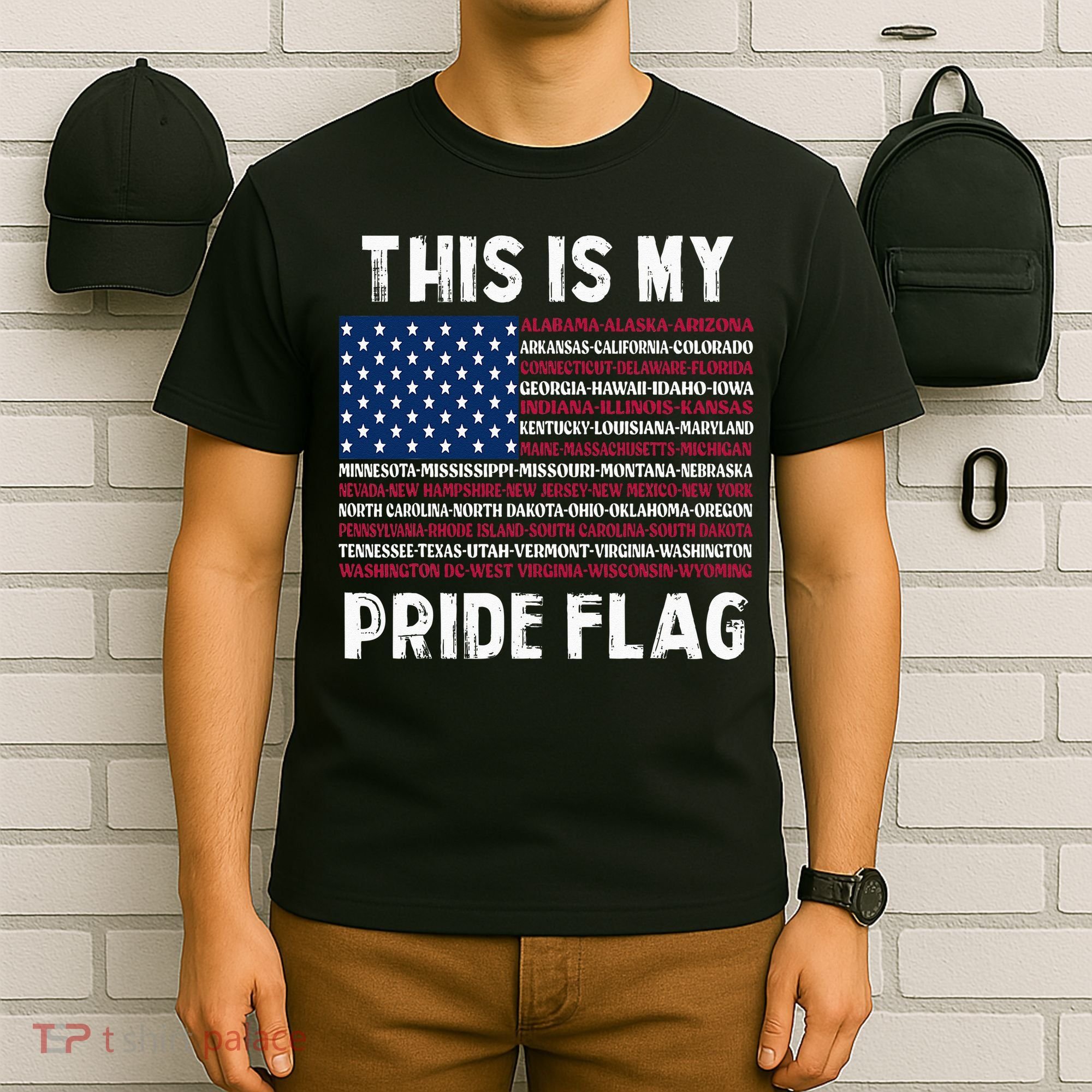 This Is My Pride Flag USA US Flag Patriotic T-Shirt