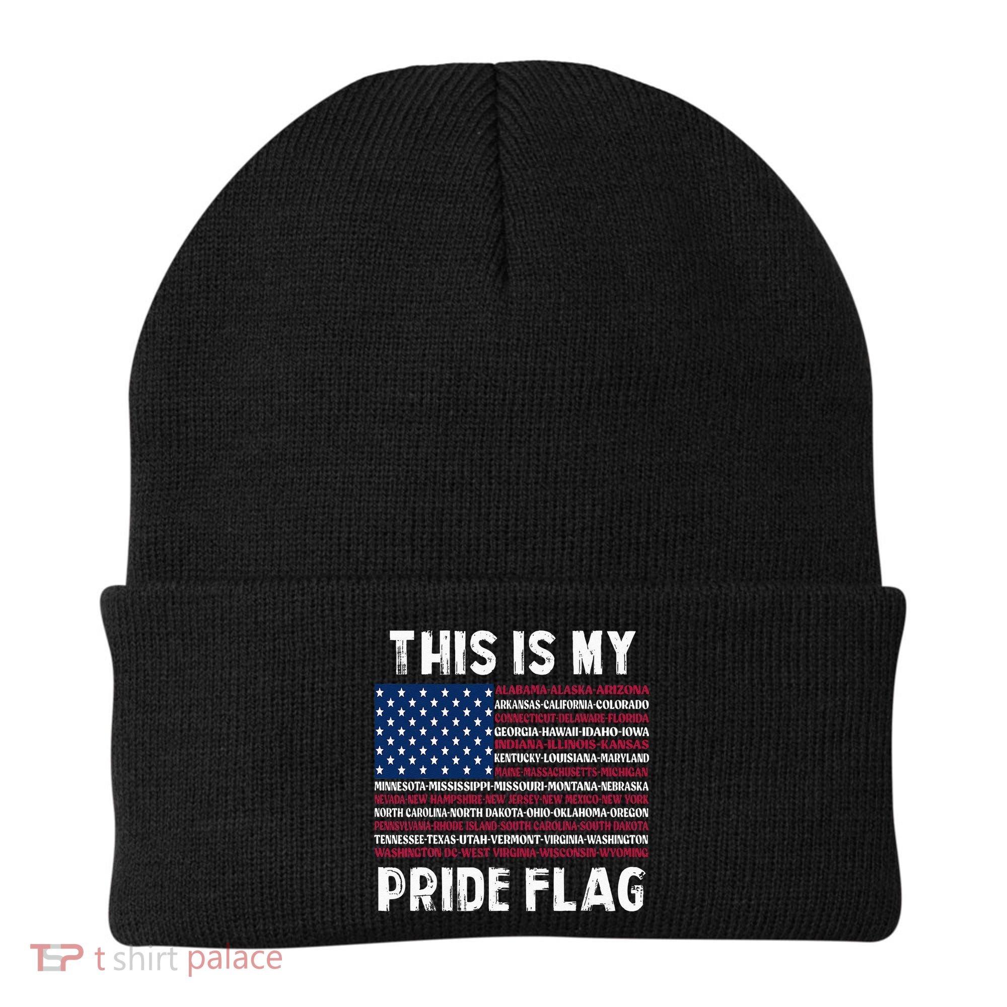 This Is My Pride Flag USA US Flag Patriotic Beanie