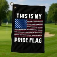 This Is My Pride Flag USA US Flag Patriotic Golf Towel thumb 1