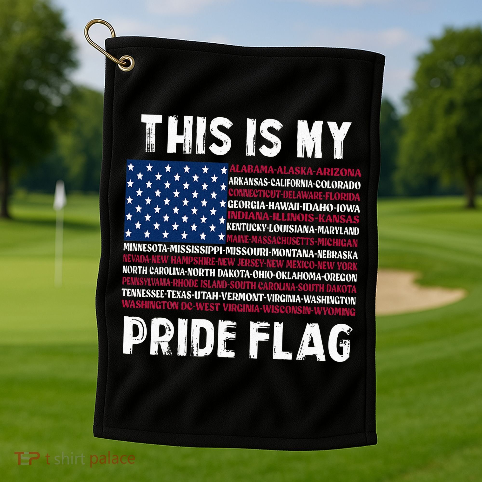 This Is My Pride Flag USA US Flag Patriotic Golf Towel