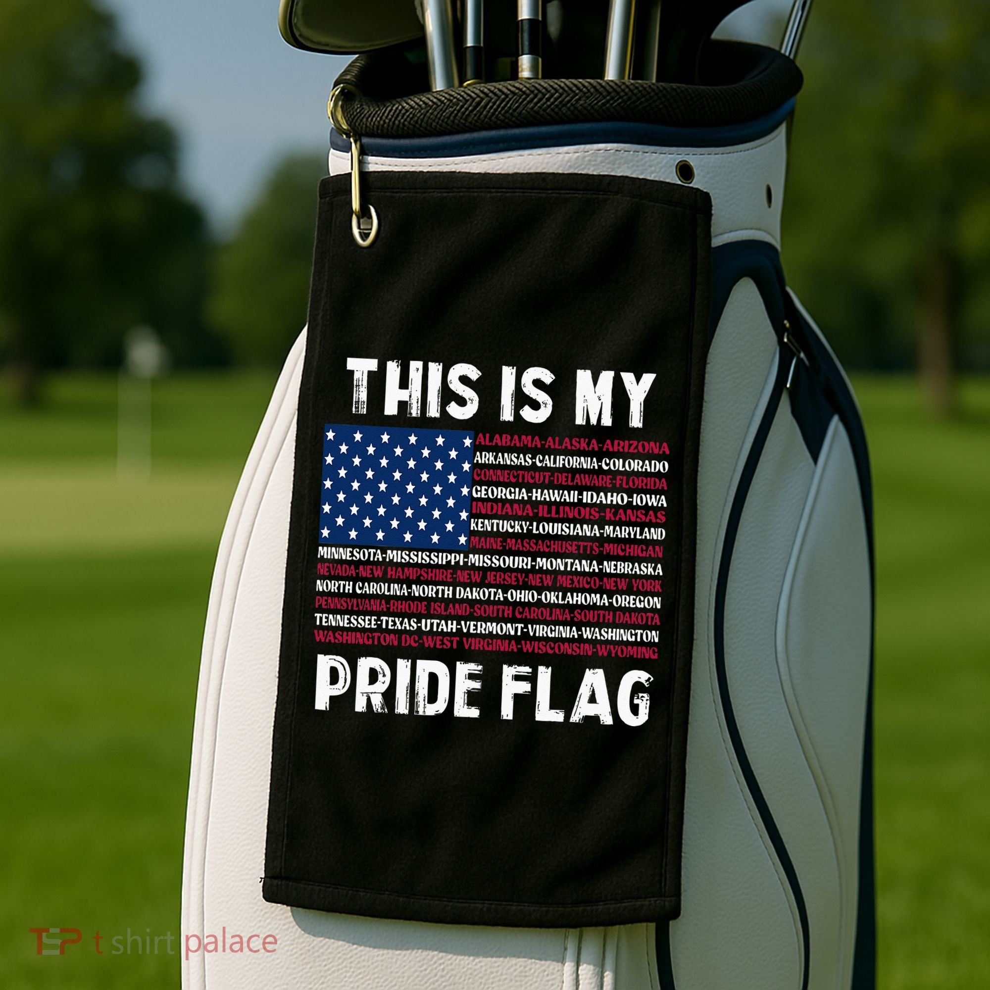This Is My Pride Flag USA US Flag Patriotic Golf Towel