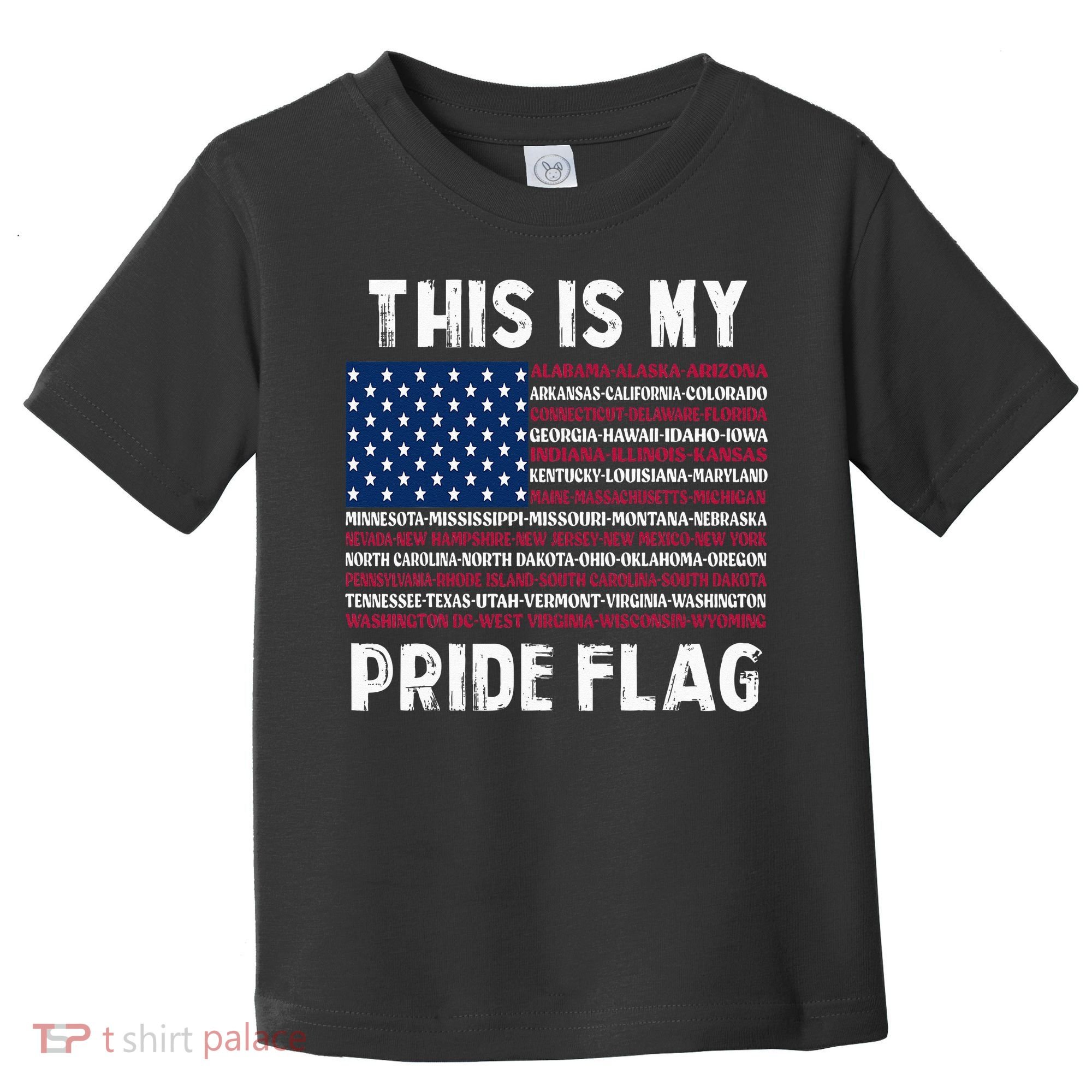 This Is My Pride Flag USA US Flag Patriotic Toddler T-Shirt