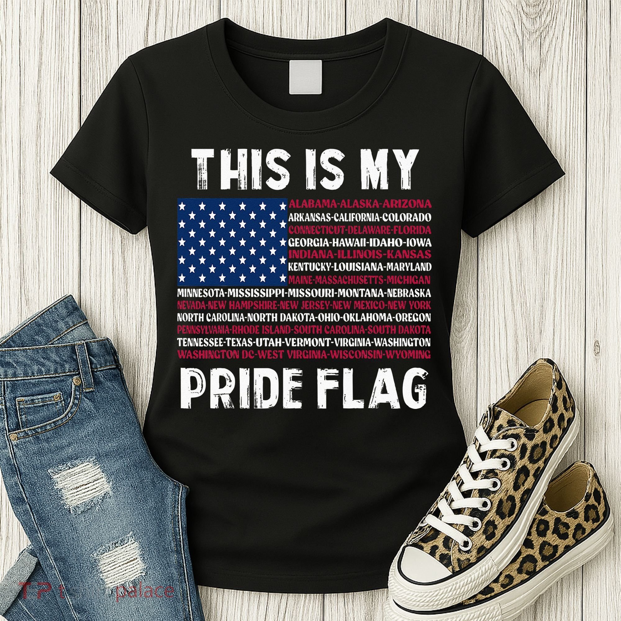 This Is My Pride Flag USA US Flag Patriotic Women's T-Shirt